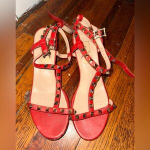 Valentino Rockstud Leather Gladiator Sandals